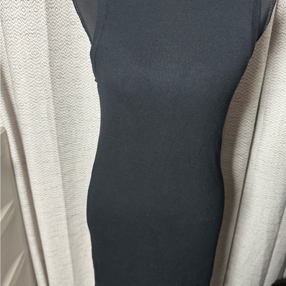 Still Water Black Sleeveless Dress double lined ribbed so good - Picture 1 of 5